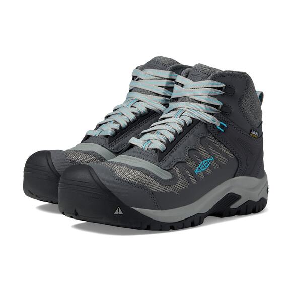KEEN Womens Utility Reno Mid KBF Work Boot US 7.5 Grey Waterproof Comp Toe NIB - Picture 1 of 14